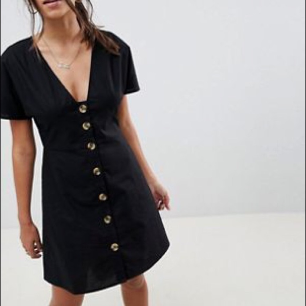 ASOS Black Button-up Dress